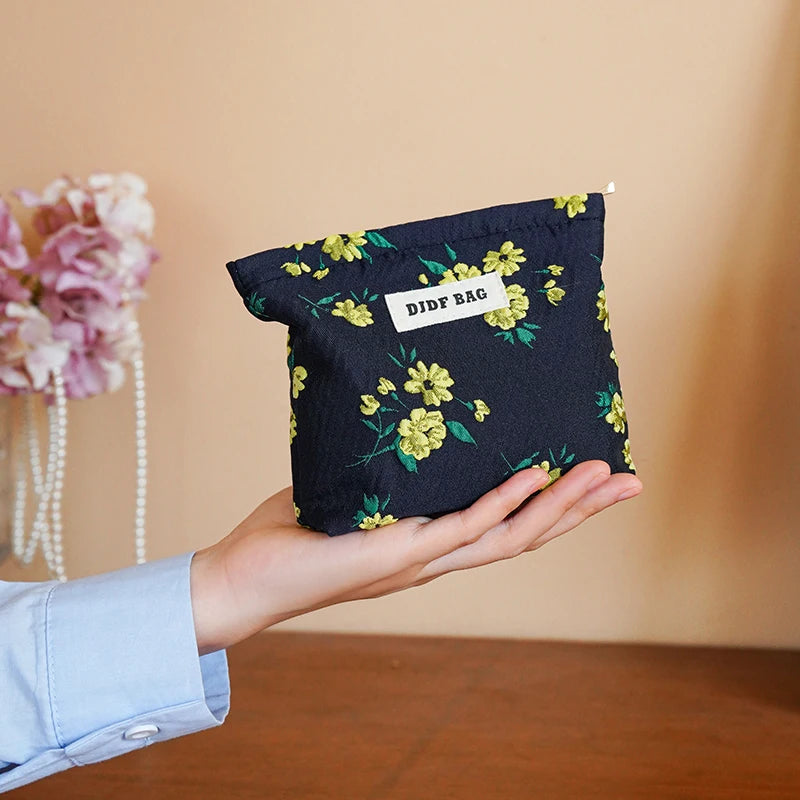 Mini Travel Cosmetic Bag - Compact Red Storage Pouch for Essentials