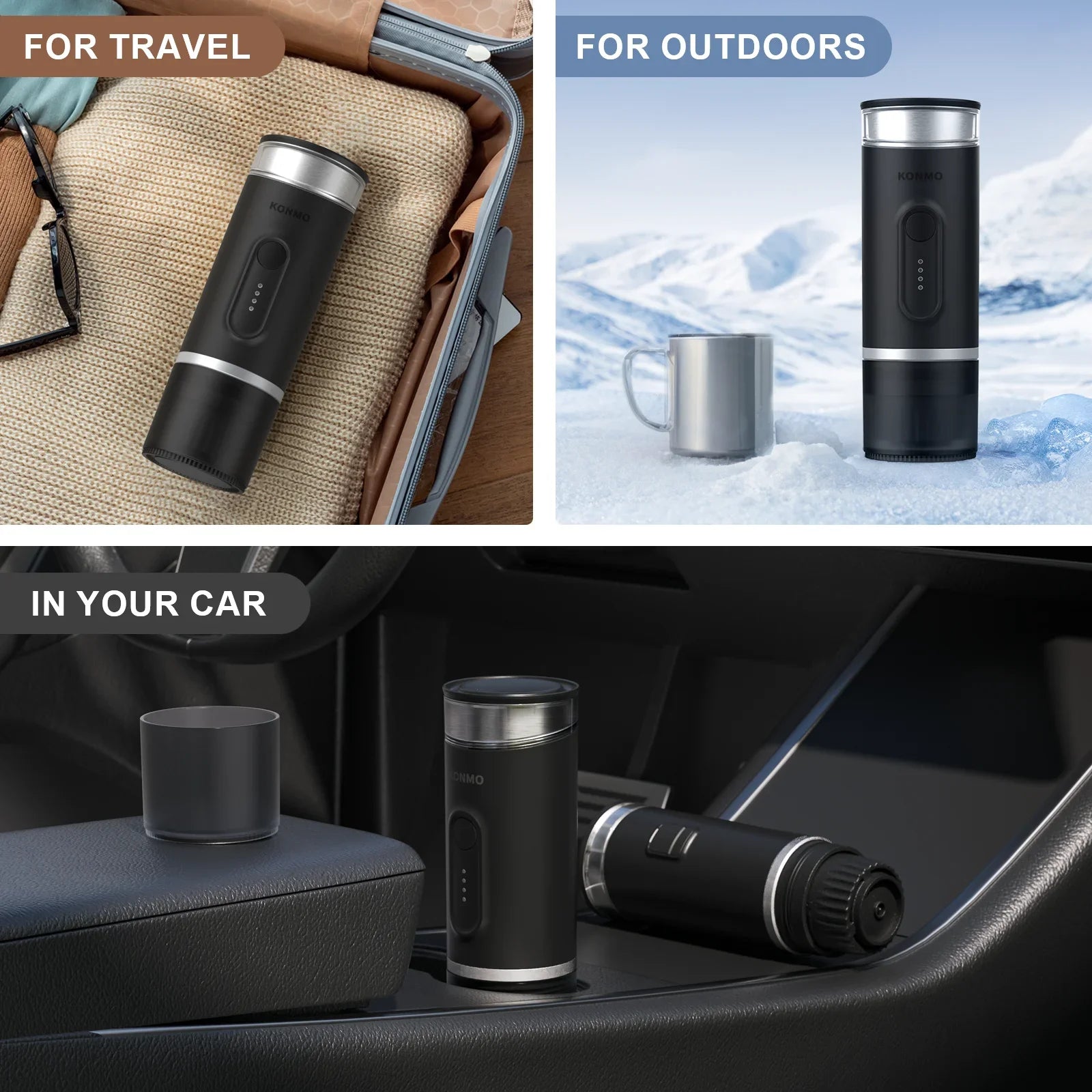 Portable 2-in-1 Coffee Maker - Battery Powered for Travel & Camping