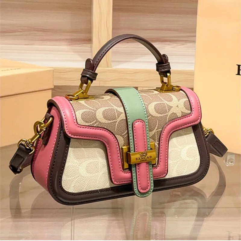 Light Luxury Contrasting‑Color Saddle Bag – 2025 High‑End Fashion Shoulder & Crossbody