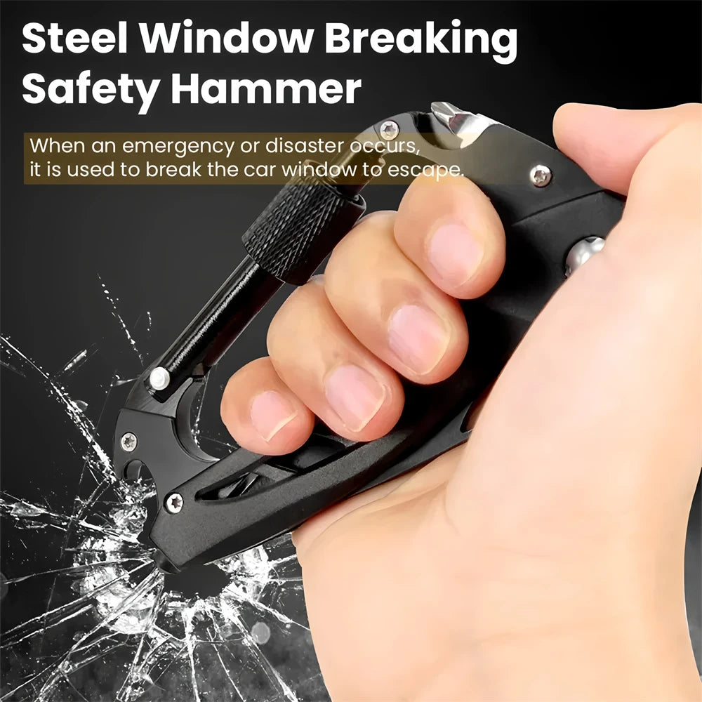 Multi-Tool Carabiner - EDC Keychain with Folding Knife