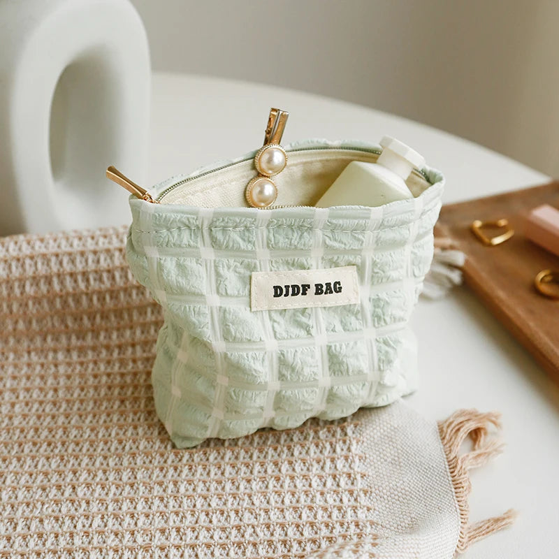 Mini Travel Cosmetic Bag - Compact Red Storage Pouch for Essentials