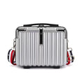 Mini Silver Travel Backpack - 14 Inch Laptop Bag with Shoulder Strap
