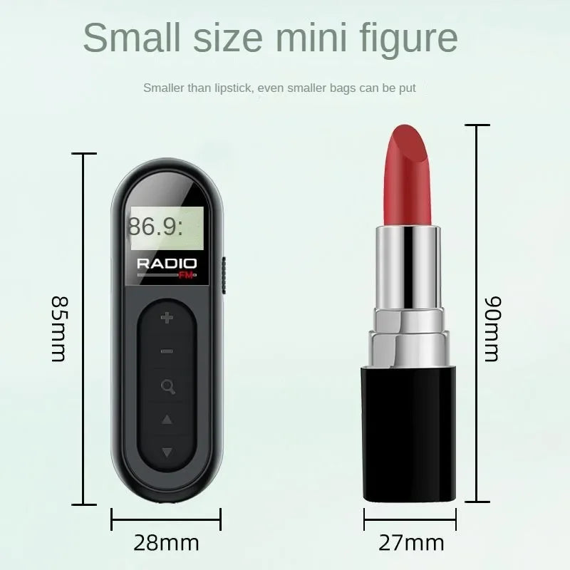 Mini Portable FM Radio - Pocket Radio Easy to use, compact, cute