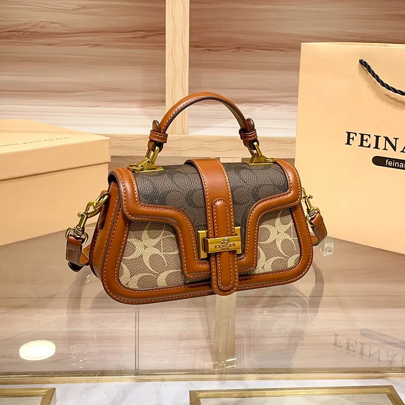 Light Luxury Contrasting‑Color Saddle Bag – 2025 High‑End Fashion Shoulder & Crossbody