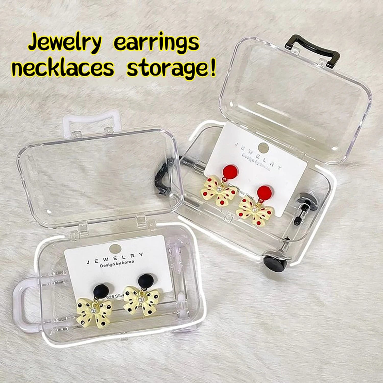 Mini Suitcase Display Box - Transparent Jewellery & Gift Packaging (5x7cm)