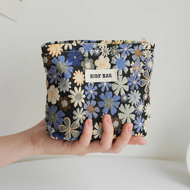 Mini Travel Cosmetic Bag - Compact Red Storage Pouch for Essentials