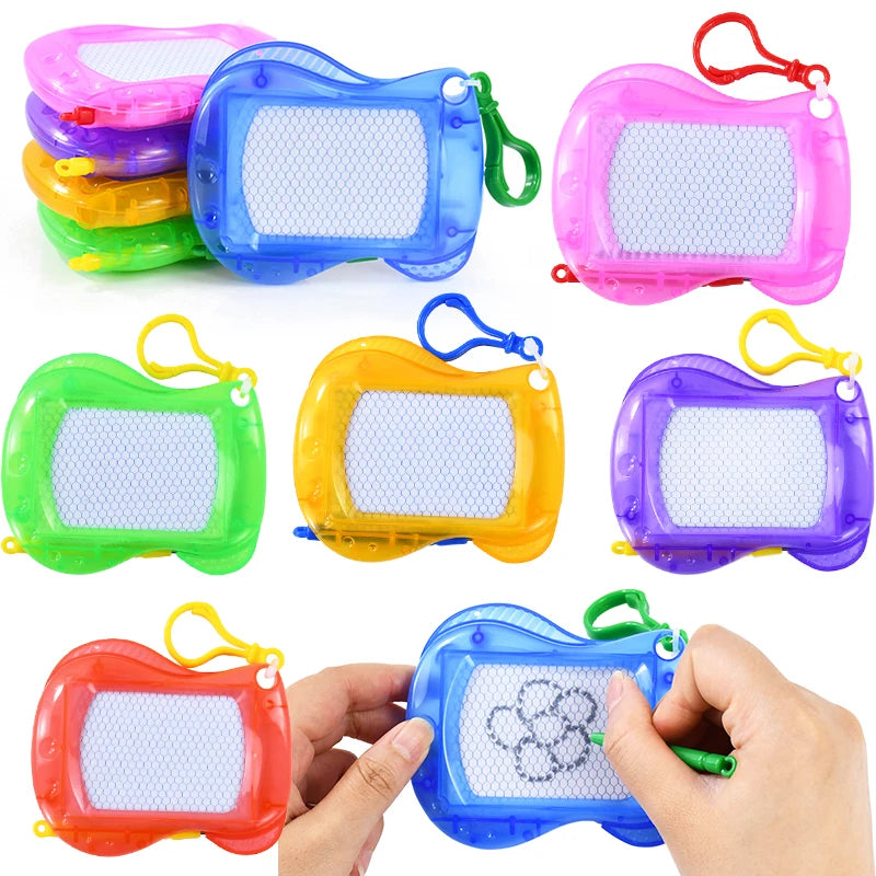 Mini Magnetic Drawing Board with Keychain - Erasable Doodle Pad for Kids