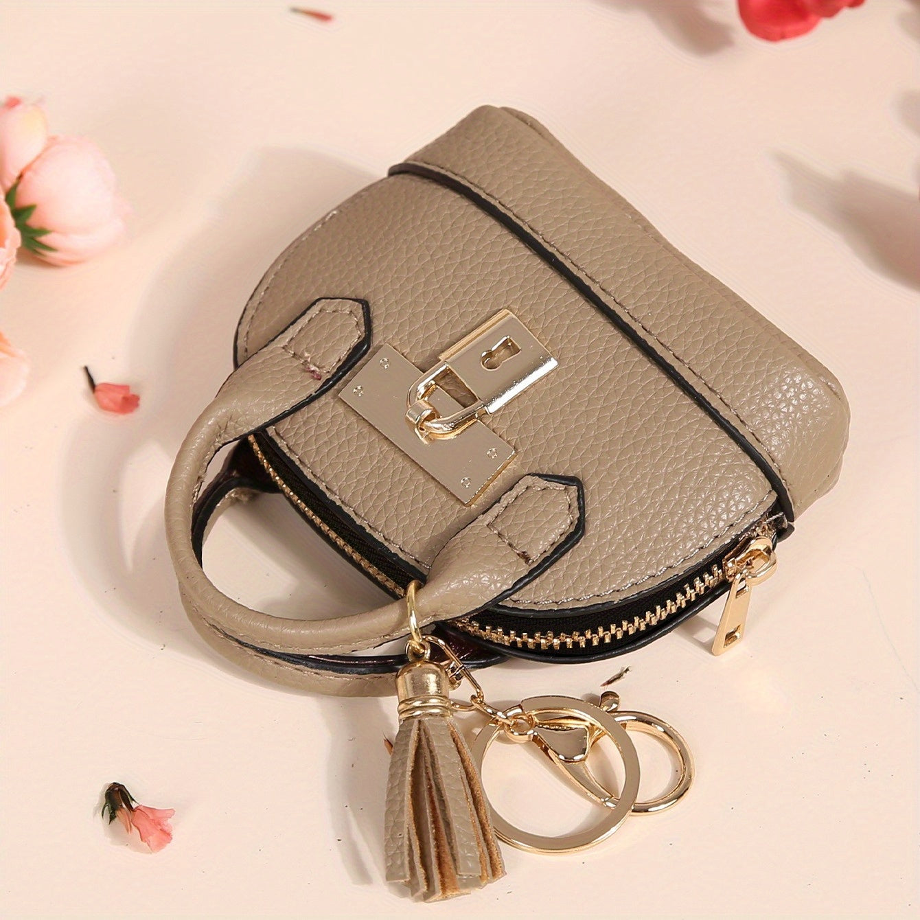 Mini Semi-Circle Crossbody Bag - Tassel Charm Purse for Travel & Everyday