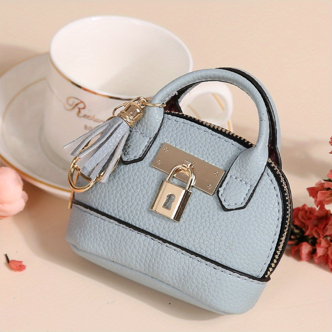 Mini Semi-Circle Crossbody Bag - Tassel Charm Purse for Travel & Everyday