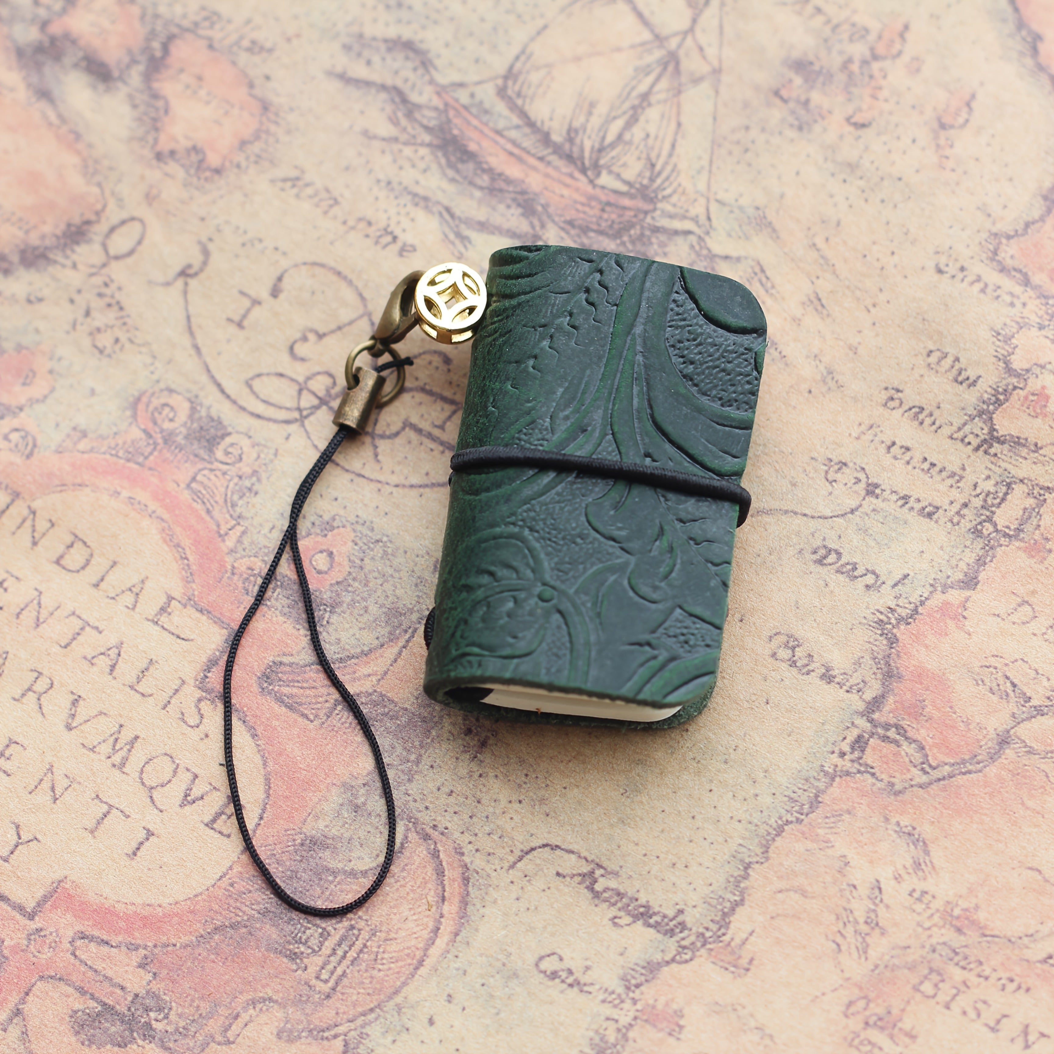 Mini Vintage Leather Notebook - 64 Page Travel Journal with Genuine Leather Cover