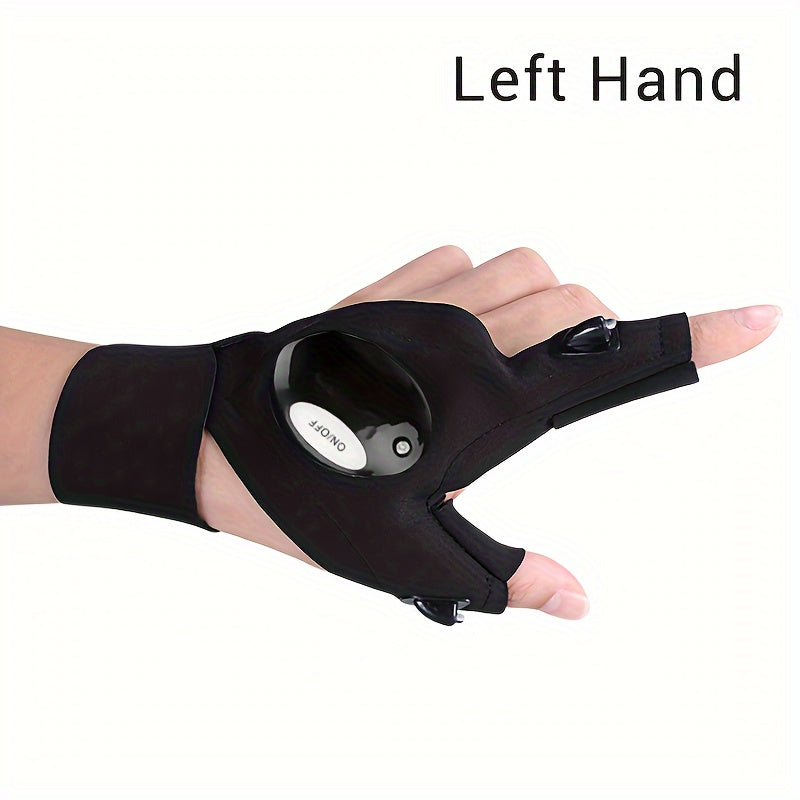 LED Flashlight Gloves - Hands-Free Light for Camping & Repairs