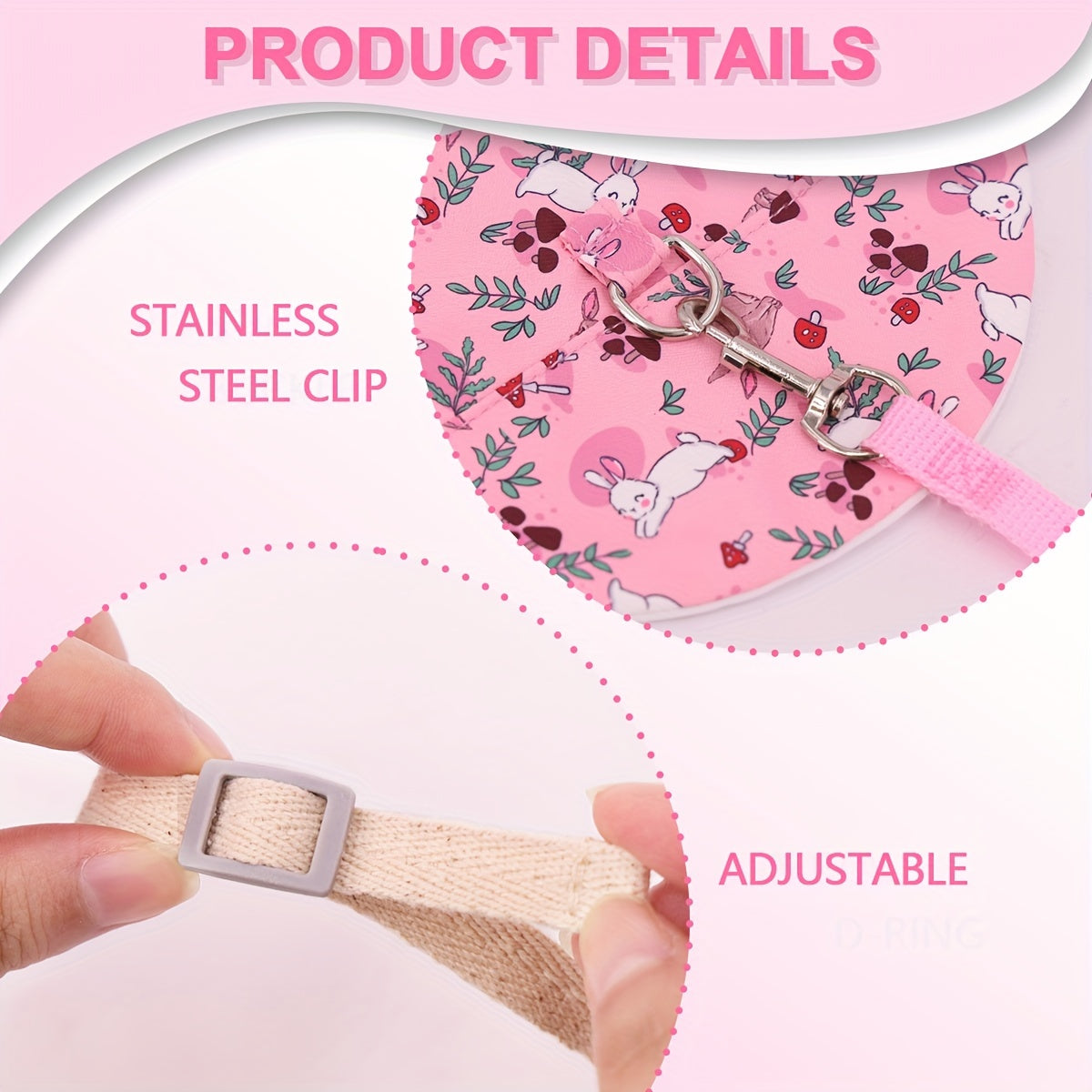 Mini Breathable Rabbit Harness & Leash Set - Soft Pet Harness for Small Animals