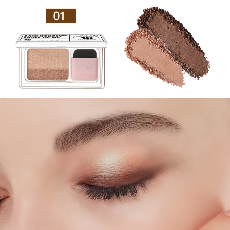 Dual-Tone Eyeshadow Palette One Stroke Application