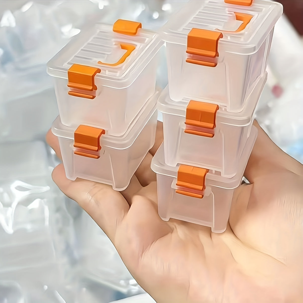 Mini Storage Container Set - 6 Pack Small Plastic Organizer Crates