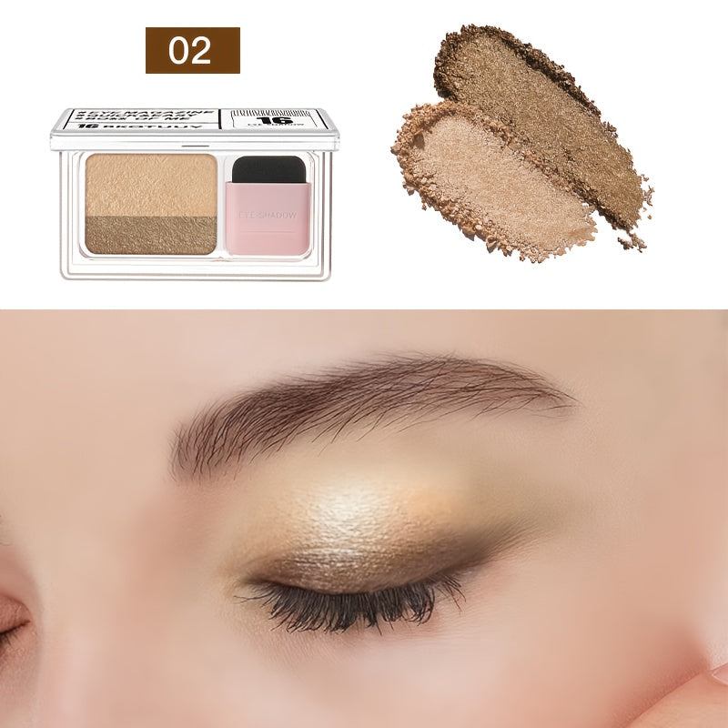 Dual-Tone Eyeshadow Palette One Stroke Application