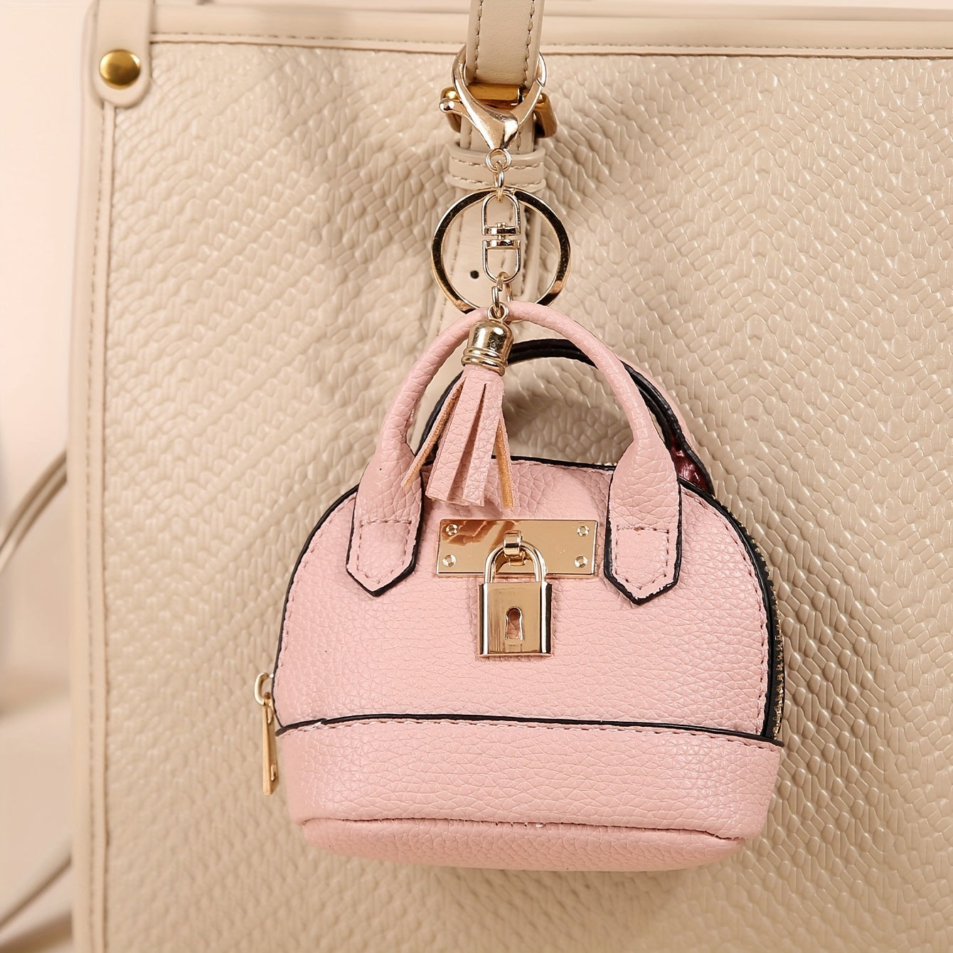 Mini Semi-Circle Crossbody Bag - Tassel Charm Purse for Travel & Everyday