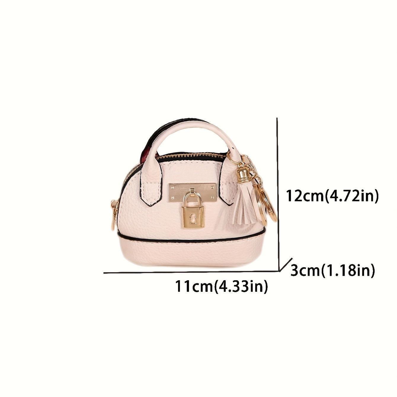 Mini Semi-Circle Crossbody Bag - Tassel Charm Purse for Travel & Everyday