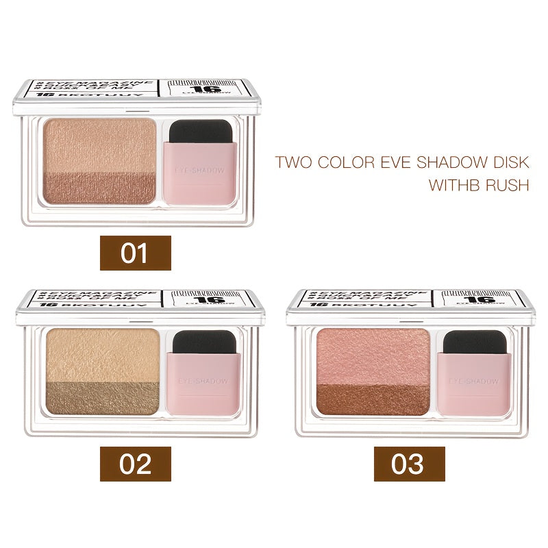 Dual-Tone Eyeshadow Palette One Stroke Application