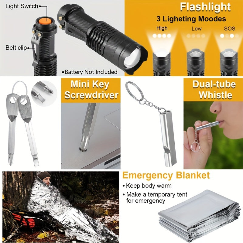 22-in-1 Survival Kit - Emergency Gear for Camping & Hiking